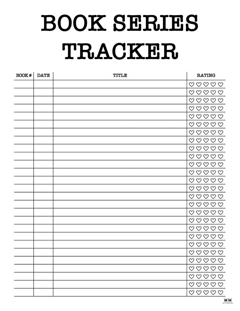 book trackers - 15 free trackers | printabulls